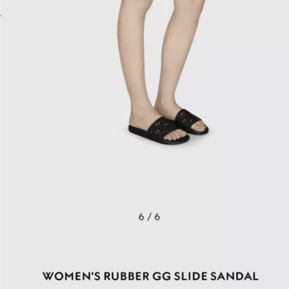 Gucci Rubber GG Logo Pursuit Slides Sandals Size 10 with box and dust bag! - Picture 8 of 10